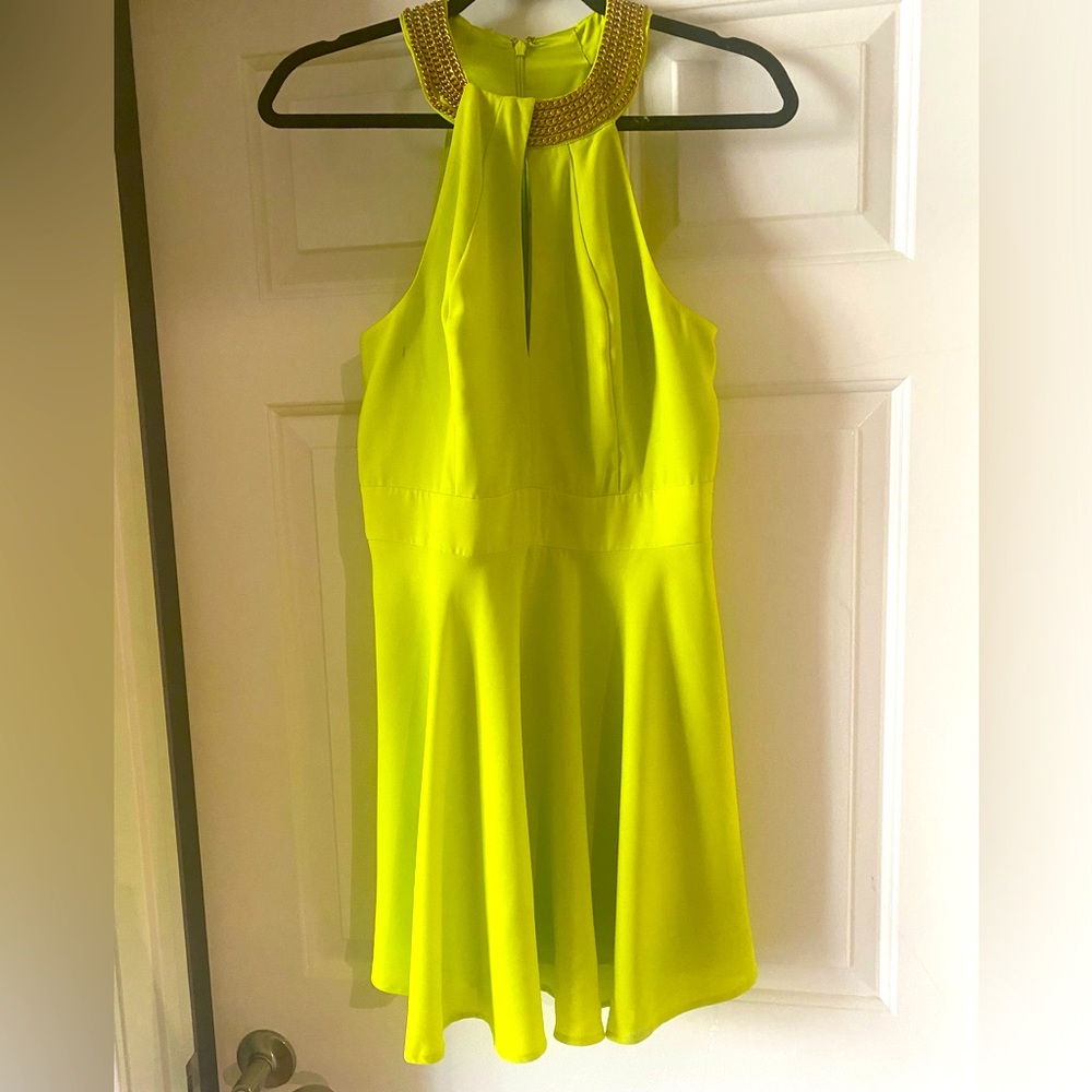 Marciano lime green dress.